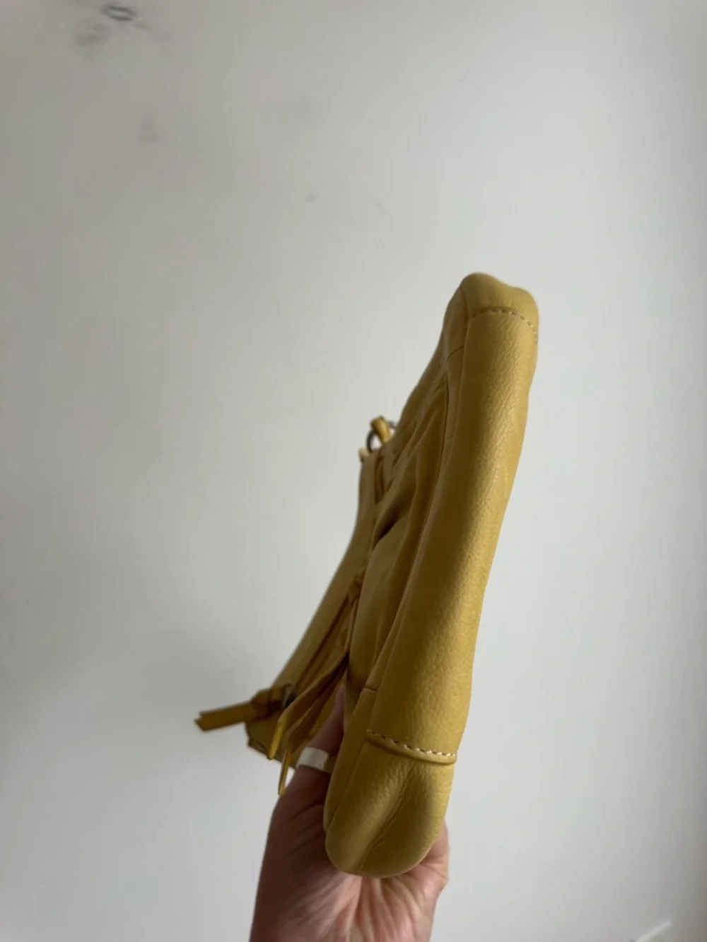 Fossil Genuine Leather Mustard Yellow Crossbody Bag - Picture 10 of 11